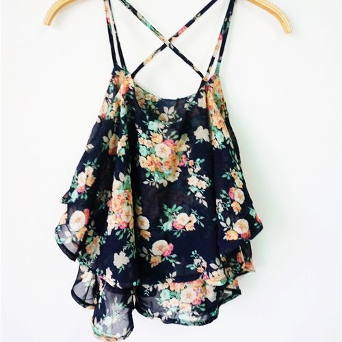 °Blusa crop floral