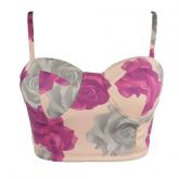 Cropped top rosa floral